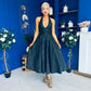 Diana Halterneck Jaquard Dress Black