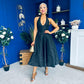 Diana Halterneck Jaquard Dress Black