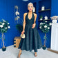 Diana Halterneck Jaquard Dress Black