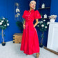 Felicity Detailed Occasion Midi Dress Red