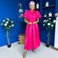 Felicity Detailed Occasion Midi Dress Fuchsia