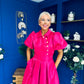 Felicity Detailed Occasion Midi Dress Fuchsia