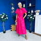 Felicity Detailed Occasion Midi Dress Fuchsia