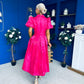 Felicity Detailed Occasion Midi Dress Fuchsia