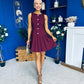 Penelopie Tailored Pleated Mini Dress Wine