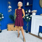 Penelopie Tailored Pleated Mini Dress Wine