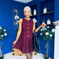 Penelopie Tailored Pleated Mini Dress Wine