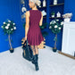 Penelopie Tailored Pleated Mini Dress Wine