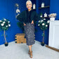 Pepper Velvet Sequin Midi Skirt Black