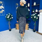 Pepper Velvet Sequin Midi Skirt Black