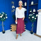 Jean Sequin Midi Skirt Wine
