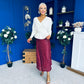 Jean Sequin Midi Skirt Wine
