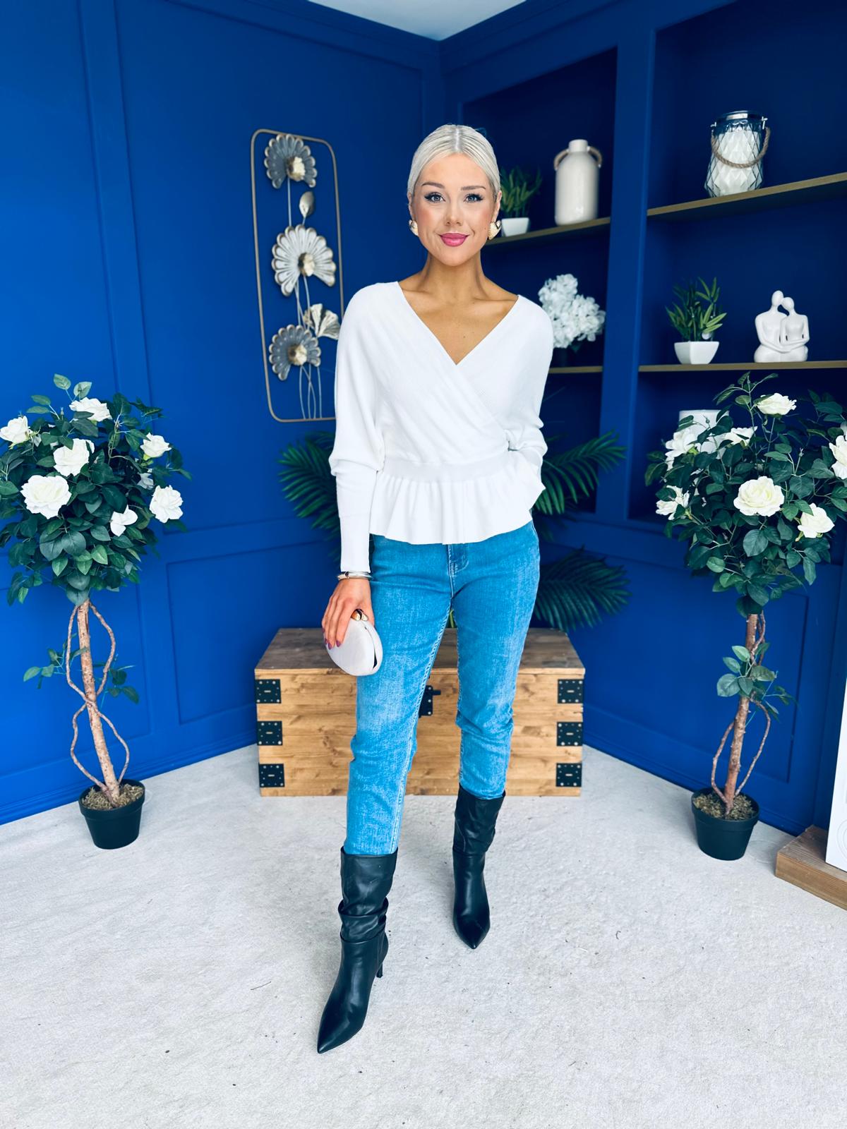 Jada Detailed Knit Jumper White