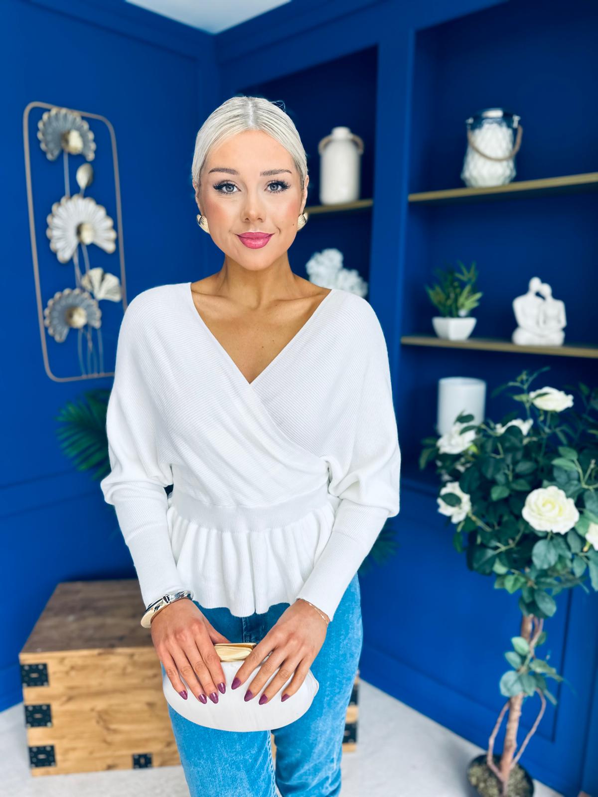 Jada Detailed Knit Jumper White