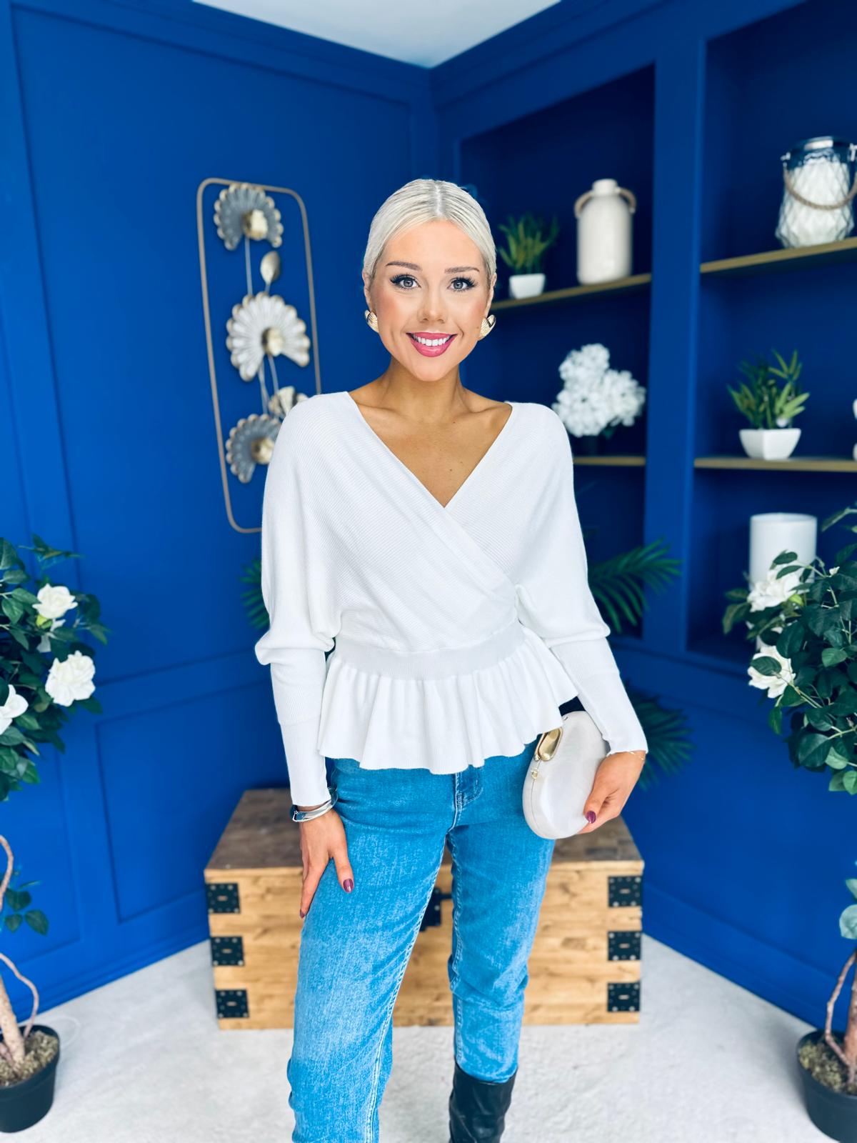 Jada Detailed Knit Jumper White