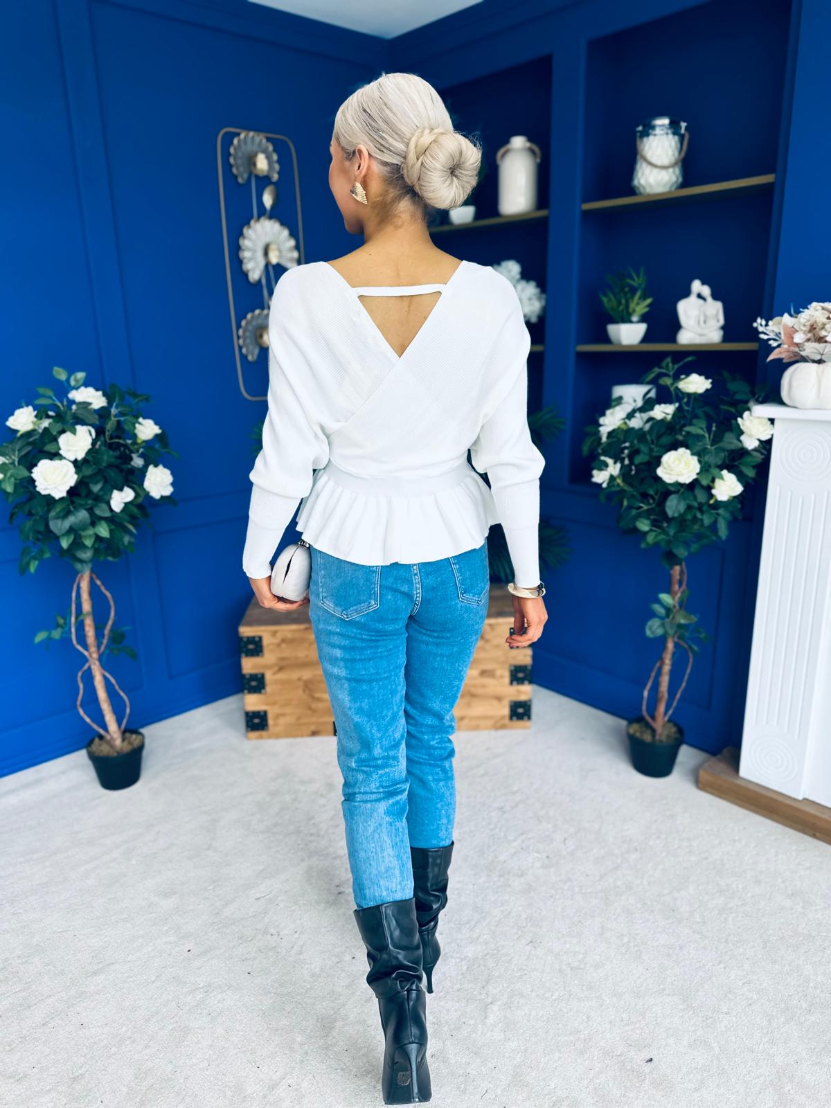 Jada Detailed Knit Jumper White