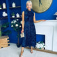 Parker Sequin Occasion Midi Dress Navy