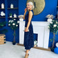 Parker Sequin Occasion Midi Dress Navy
