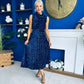 Parker Sequin Occasion Midi Dress Navy