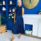 Parker Sequin Occasion Midi Dress Navy