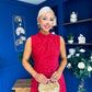 Parker Sequin Occasion Midi Dress Red