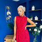 Parker Sequin Occasion Midi Dress Red