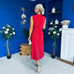 Parker Sequin Occasion Midi Dress Red