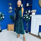 Parker Sequin Occasion Midi Dress Forest
