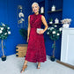 Parker Sequin Occasion Midi Dress Wine