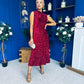 Parker Sequin Occasion Midi Dress Wine