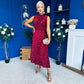 Parker Sequin Occasion Midi Dress Wine