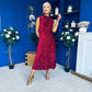 Parker Sequin Occasion Midi Dress Wine