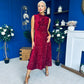 Parker Sequin Occasion Midi Dress Wine