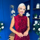 Parker Sequin Occasion Midi Dress Wine