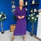 Kendall Pleated Midi Dress Violet