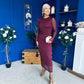 Sophia Gathered Shimmer Maxi Dress Wine