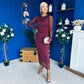 Sophia Gathered Shimmer Maxi Dress Wine