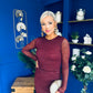 Sophia Gathered Shimmer Maxi Dress Wine