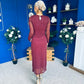 Sophia Gathered Shimmer Maxi Dress Wine