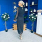 Sophia Gathered Shimmer Maxi Dress Black