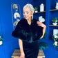 Trasa Faux Fur Shawl Black