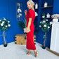 Nadia One Shoulder Velvet Occasion Dress Red