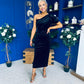 Nadia One Shoulder Velvet Occasion Dress Black