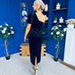 Nadia One Shoulder Velvet Occasion Dress Black