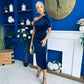 Nadia One Shoulder Velvet Occasion Dress Navy