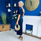 Nadia One Shoulder Velvet Occasion Dress Navy