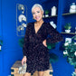 Freah Detailed Sequin Mini Dress Coffee