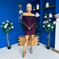 Thea Bardot Mini Dress Burgundy