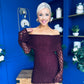 Thea Bardot Mini Dress Burgundy