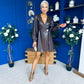 Sandy Wrap Leatherette Mini Dress Coco